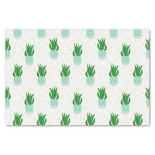 Potted Sansevieria Snake Plant Print Tissue Paper