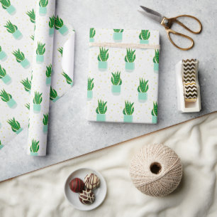 Potted Sansevieria Snake Plant Print Wrapping Paper