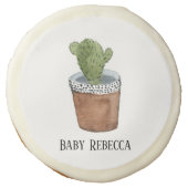 Potted Succulent Cactus Houseplant Custom Sugar Cookie (Front)