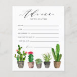Potted Succulents and Cactus Wedding Advice Card<br><div class="desc">Ask guests to leave their advice and well wishes with this customizable advice card. It features watercolour potted succulents and cacti. Personalize by adding names. This cactus wedding advice card is available on other cardstock.</div>