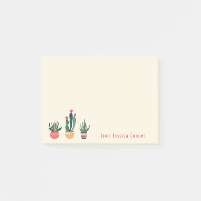 Potted Succulents Post-It Notes (Front)