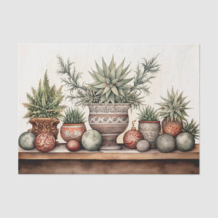 Potted Succulents Southwestern Cactus Christmas Tissue Paper