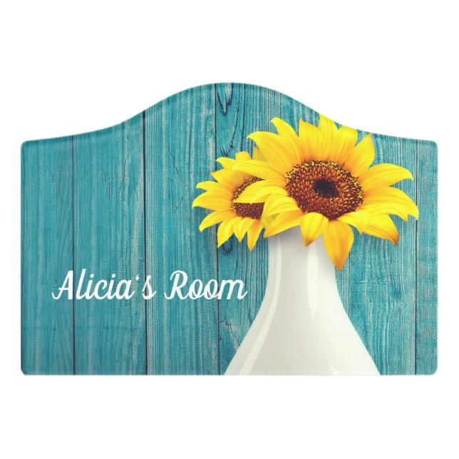 Potted Sunflowers Door Sign (Small Crest Front)