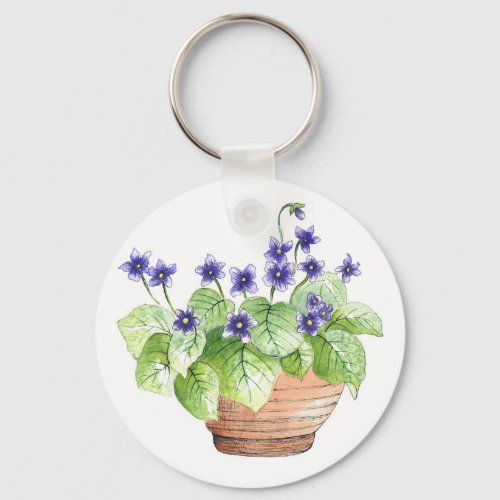 Potted Violets Keychain