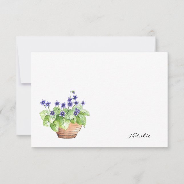 Potted Violets Note Card (Front)