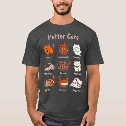 Potter Cats  Funny Gifts For Cat Lovers  T_Shirt