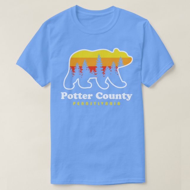 Potter County Pennsylvania Bear Hunting Camping T-Shirt (Design Front)