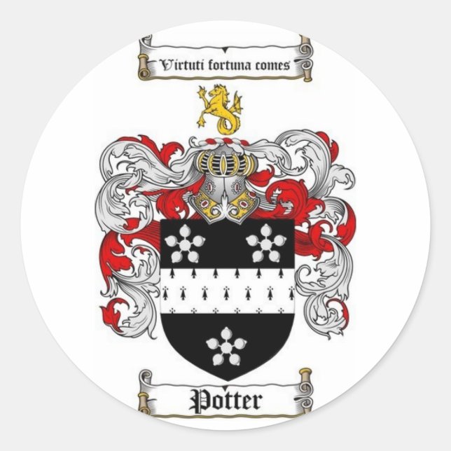 Potter Family Crest Classic Round Sticker (Front)