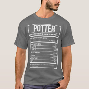 Potter Funny Pottery Nutrition Label T-Shirt
