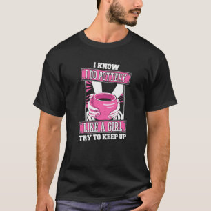 Potter Girl Ceramic Clay Handcraft - Pottery Premi T-Shirt