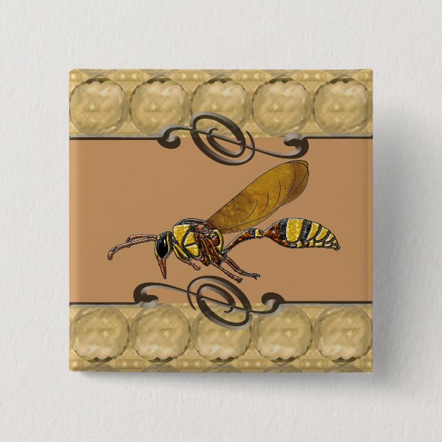 Potter Wasp Pinback Button (Front)