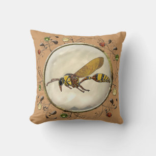 Potter Wasp Throw Pillow