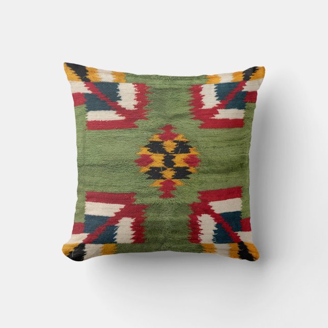 Pottery Barn’s Green Kilim Pillows: Where Luxury  Throw Pillow (Front)