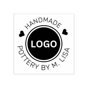 Pottery by Business Curved text  Rubber Stamp
