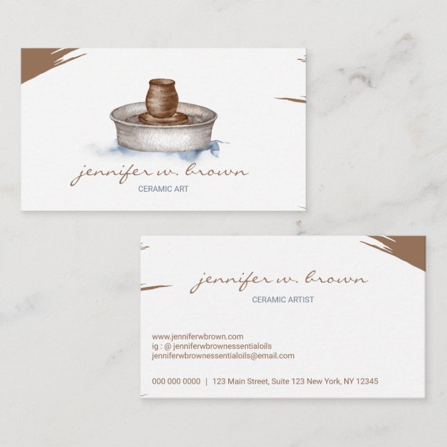 Pottery Ceramic Artist Tool sculpture Business Card