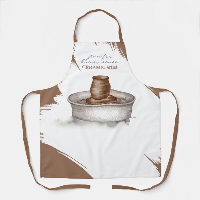 Pottery Ceramic Clay Turner sculpting handmade Apron (Front)
