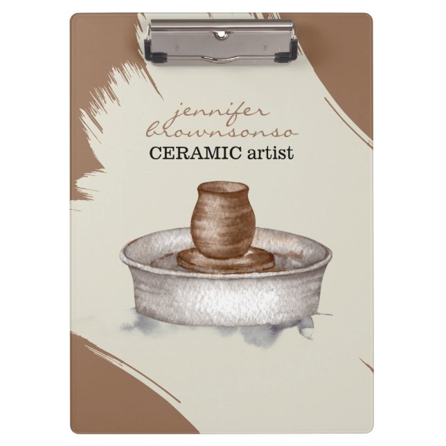 Pottery Ceramic Clay Turner sculpture stylist Clipboard (Front)