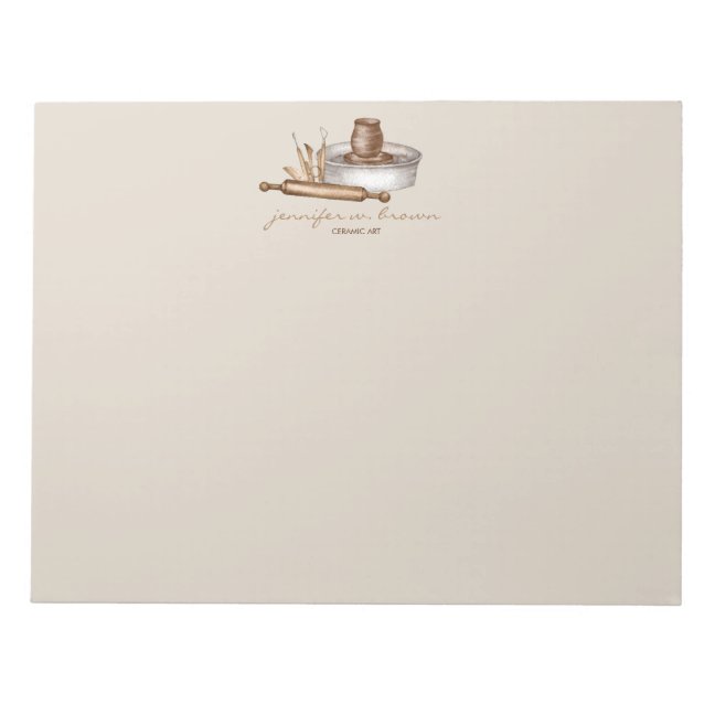 Pottery Ceramics Artist Signature Notepad