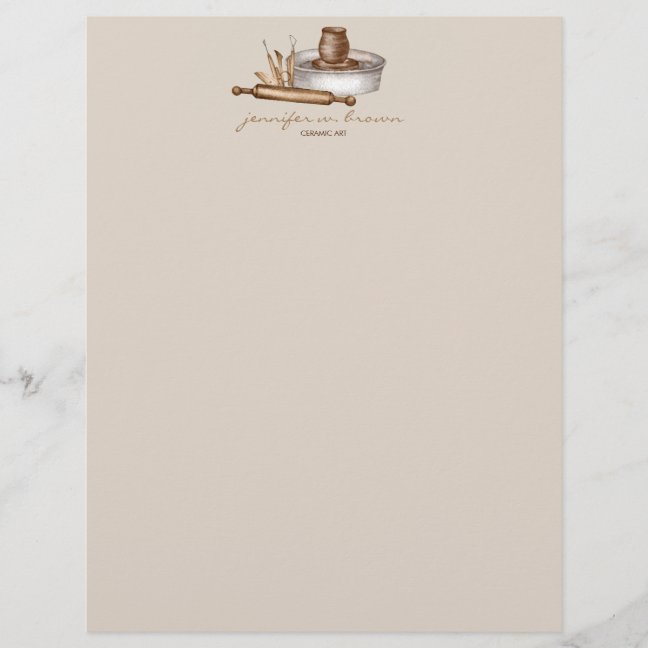 Pottery Ceramics Artist Signatures Letterhead