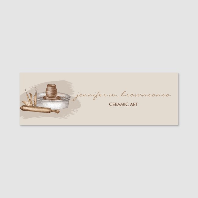 Pottery Ceramics Artist Studio Shop Name Tag