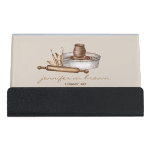 Pottery Ceramics Clay Art Desk Business Card Holder