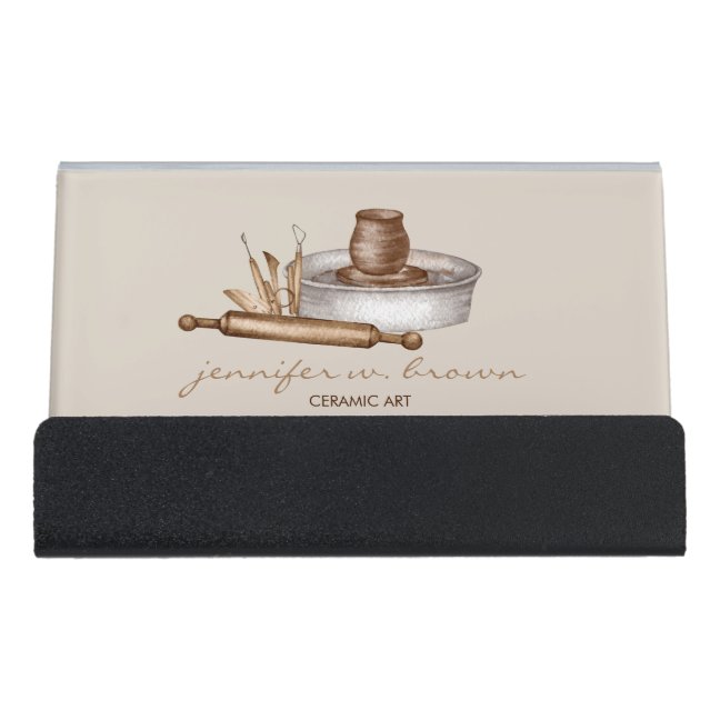 Pottery Ceramics Clay Art Desk Business Card Holder