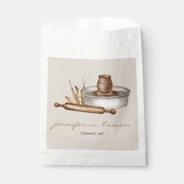 Pottery Ceramics customer gift Favor Bag (Front)