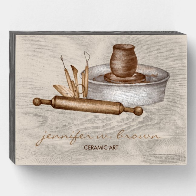 Pottery Ceramics decor idea Wooden Box Sign
