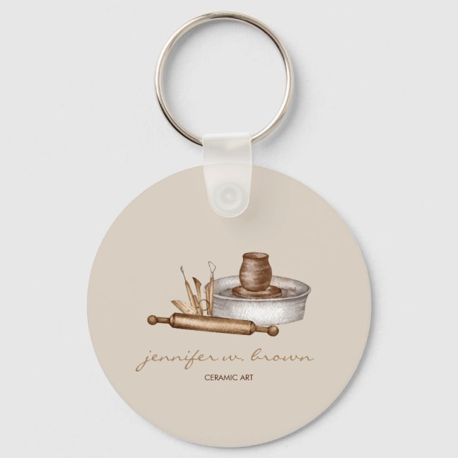 Pottery Ceramics pottery branding Keychain