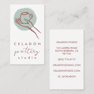 POTTERY Ceramics Studio Elegant Hand-drawn CUSTOM Business Card