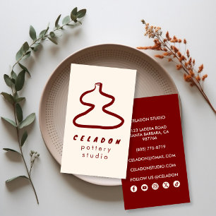 POTTERY Ceramics Studio Elegant Hand-drawn Icons  Business Card