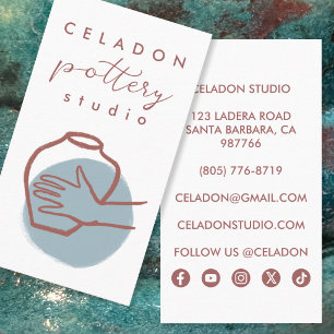 POTTERY Ceramics Studio Elegant Hand-drawn Icons  Business Card