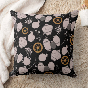 pottery clay ceramics artist pots floral pattern t throw pillow