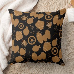 pottery clay ceramics artist pots floral pattern t throw pillow