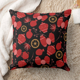 pottery clay ceramics artist pots floral pattern throw pillow