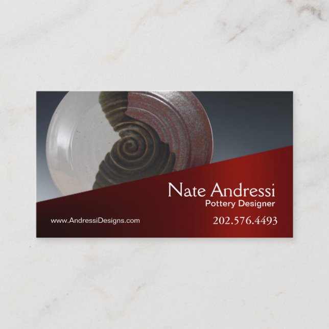 "Pottery Designer I" - Ceramics Business Card (Front)