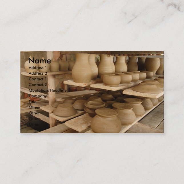 Pottery drying business card (Front)