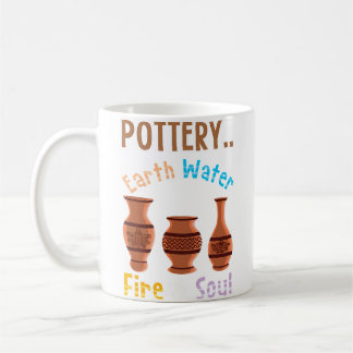 Pottery Earth Water Fire  Soul - Lovely Pottery Coffee Mug