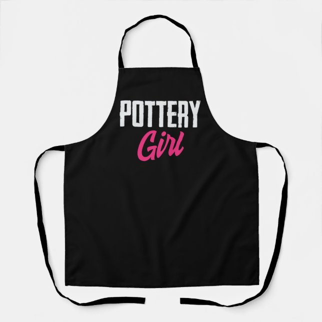Pottery Girl Ceramic Art Artist Crafting Kiln Apron (Front)