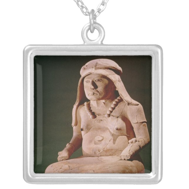 Pottery Goddess of the Hearth, Vera Cruz Silver Plated Necklace (Front)