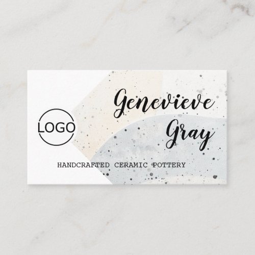Pottery Handcrafted Modern Calligraphy Script Logo Business Card
