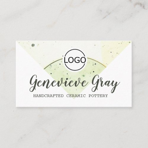 Pottery Handcrafted Modern Calligraphy Script Logo Business Card