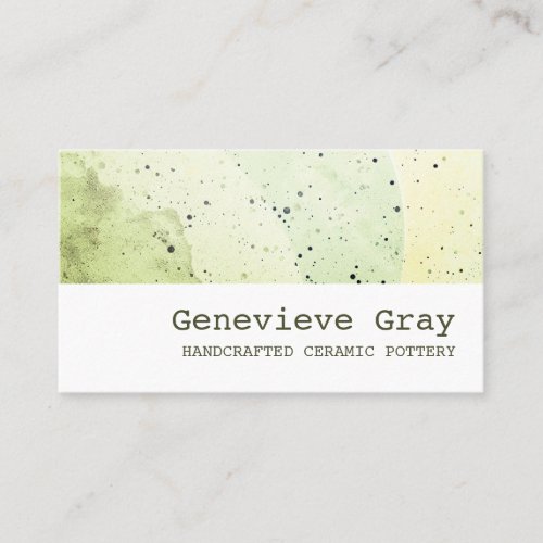 Pottery Handcrafted Modern Clean Texture Green Business Card