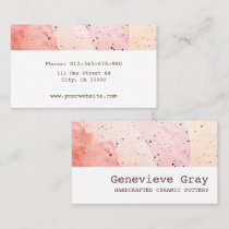 Pottery Handcrafted Modern Clean Texture Pink Rosé Business Card