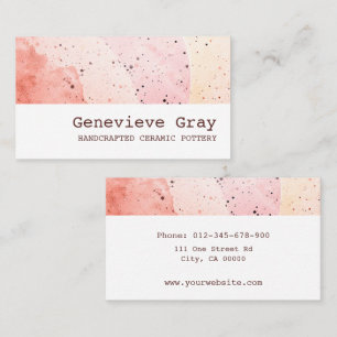 Pottery Handcrafted Modern Clean Texture Pink Rosé Business Card