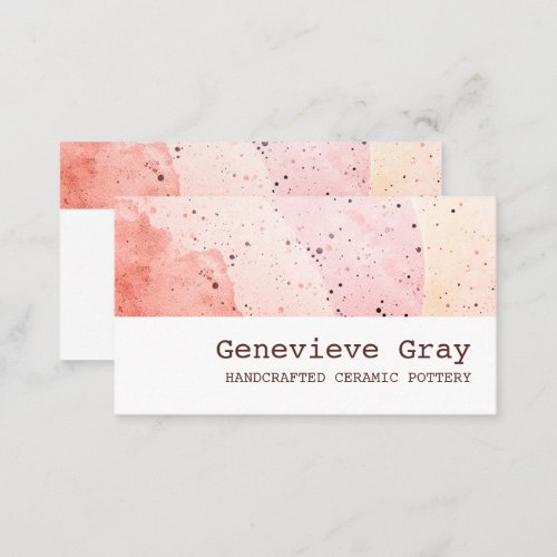 Pottery Handcrafted Modern Clean Texture Pink Ros Business Card