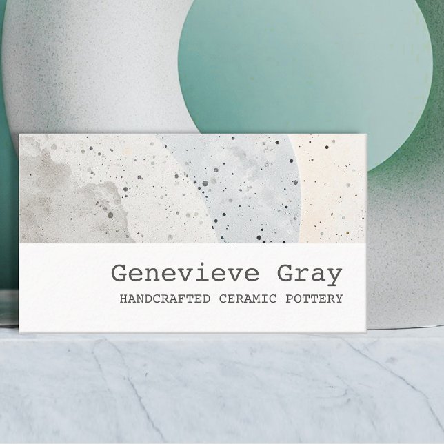 Pottery Handcrafted Modern Minimalist Texture Gray Business Card (Creator Uploaded)