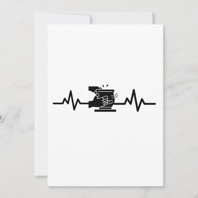 Pottery Heartbeat Ceramist Ceramicist Holiday Card (Front)