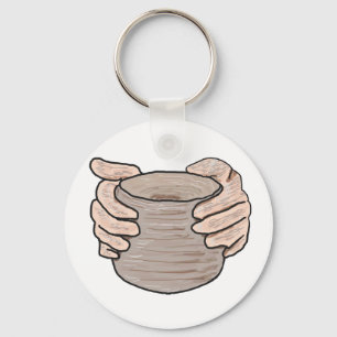 Pottery Making Hands Keychain