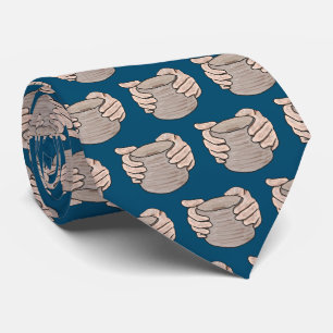 Pottery Making Hands Neck Tie